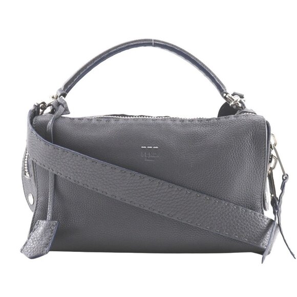 FENDI Celeria Ray Handbag 8BL137 2WAYShoulder gray Calfskin Women - Picture 1 of 13